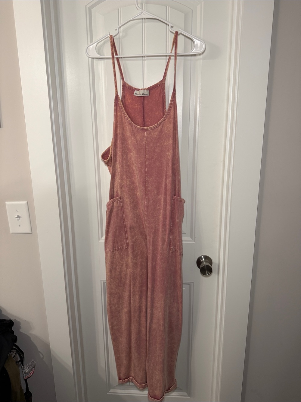 Zenana Outfitters Dusty Rose Pink Washed Jumpsuit Romper